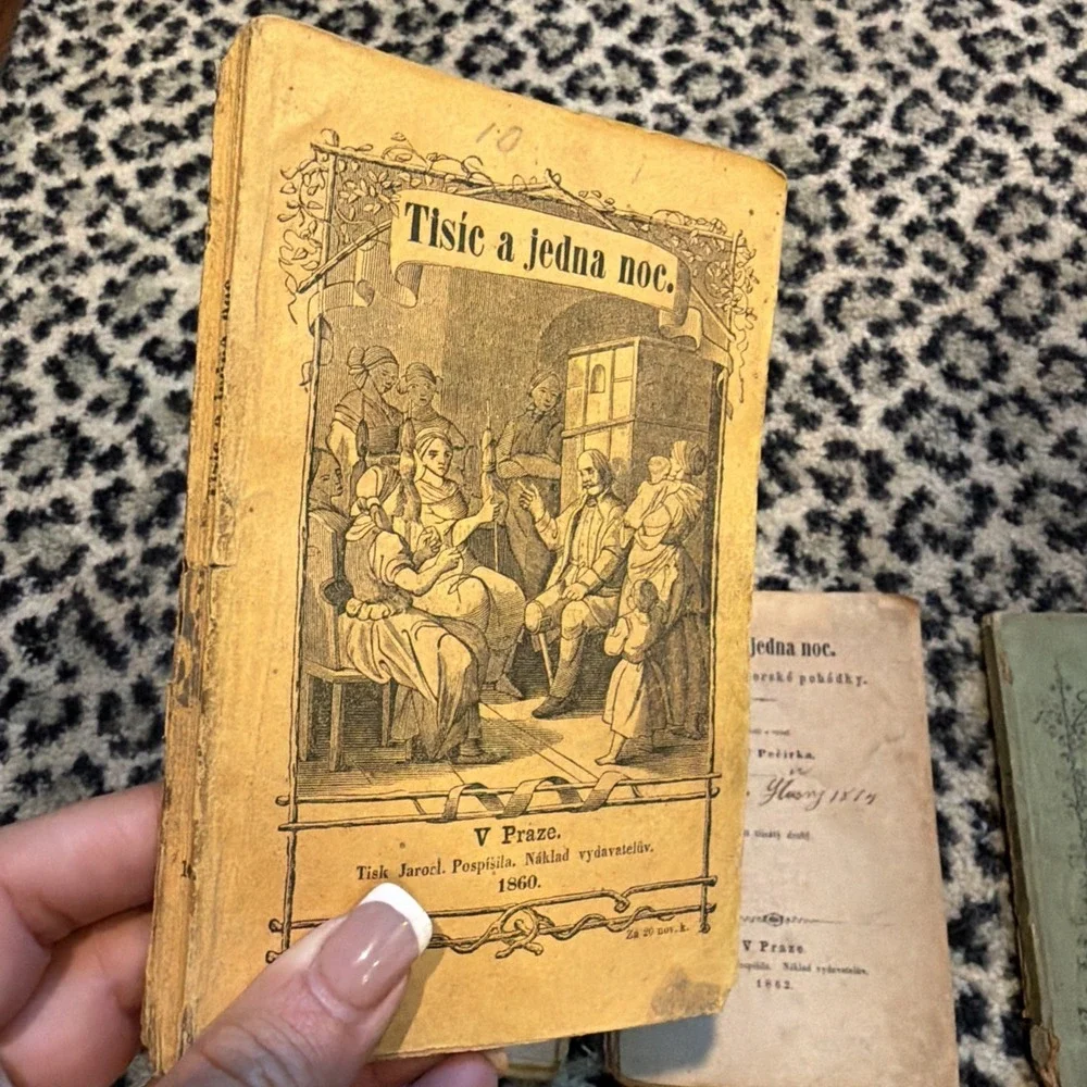 Lot 9‎ Antique Czech Arabian Nights Books 1859-1873 Josef Pecirka Prague Parts